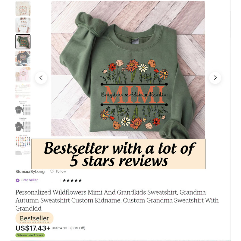 Personalized Wildflowers Mimi And Grandkids Sweatshirt, Grandma Autumn Sweatshirt Custom Kidname, Custom Grandma Sweatshirt With Grandkid - 2.jpg