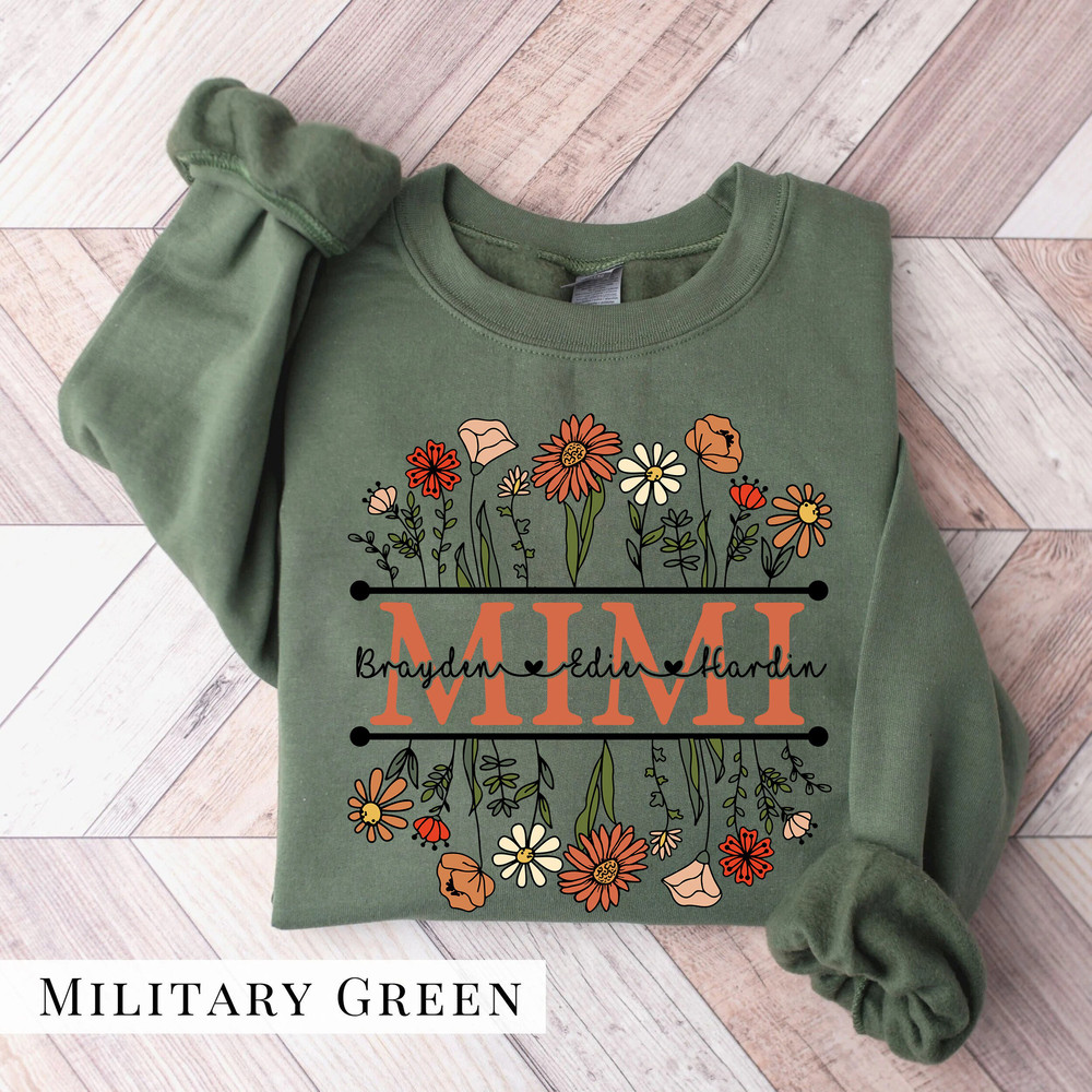 Personalized Wildflowers Mimi And Grandkids Sweatshirt, Grandma Autumn Sweatshirt Custom Kidname, Custom Grandma Sweatshirt With Grandkid - 4.jpg
