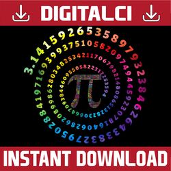 spiral pi color numbers math funny pi day math teacher geek pi day, funny pi day, math 14th png sublimation