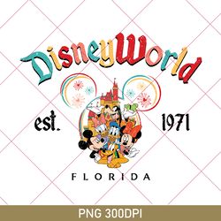 retro mickey and friends disneyworld est 1971 png, disneyworld png, 2023 family vacation png, disney friends png 2023