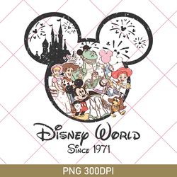 vintage mickey and friends disneyworld est 1971 png, disneyworld png, 2023 family vacation png, disney friends png 2023