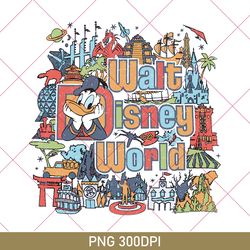 vintage walt disney world donald png, donald magic kingdom png, disney family png, disneyworld png, disneyland trip png