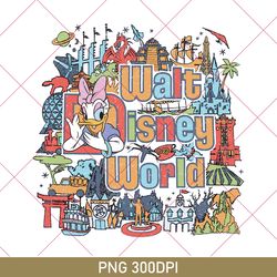 vintage walt disney world daisy png, daisy magic kingdom png, disney family png, disneyworld png, disneyland trip png