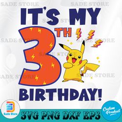 Pokemon It s My 6th Birthday! Pikachu Celebration Svg, Pokemon Birthday Svg, Birthday svg, Digital Download
