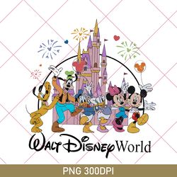 retro walt disney world png, vintage mickey and friends png, disney vacation png, disney family png, disneyland family