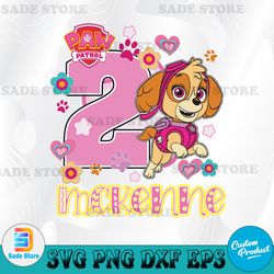 paw patrol birthday girl svg, personalized birthday family svg, custom birthday paw patrol svg, paw patrol party