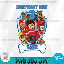Personalized Paw Patrol Birthday Boy Png, Paw Patrol Family Birthday Png, Birthday Matching Tee, Patrol Inspired