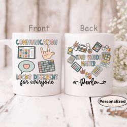 speech pathologist mug personalized slp, speech therapy gift slp slpa, speech therapist cup gift, custom mug slp appreci