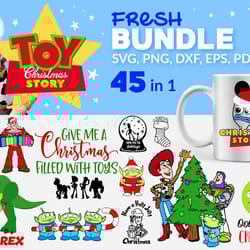 45 christmas toy story bundle, christmas svg, toy christmas story svg