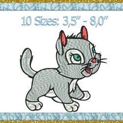 cat machine embroidery design instant download
