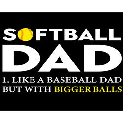 softball dad like a baseball dat but with bigger balls svg