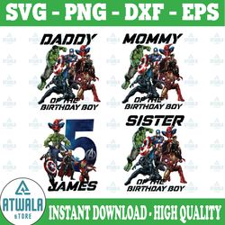 personalized avengers birthday png, super hero birthday png , marvel avengers custom , matching family png, avengers