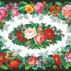 PDF Cross Stitch Digital Pattern - Berlin Flowers - 057 - Embroidery Counted Templates
