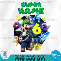 Super Luigi Birthday Png, Custom Super Mario Png, Mario Birthday Png, Custom Personalized Png, Family Matching Png