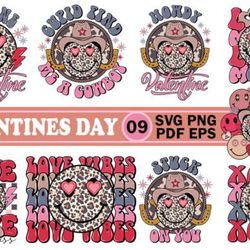 valentines smiley faces svg png bundle