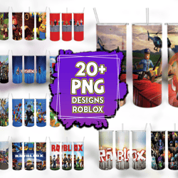 20 designs roblox tumbler png bundle, roblox png
