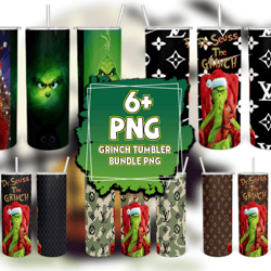 6 files bundle grinch tumbler png part 13, 20 oz sublimation