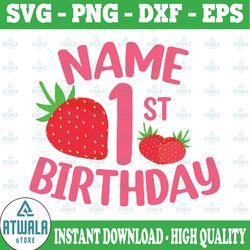personalized name and age sweet one strawberry birthday svg, matching strawberry birthday png, family matching