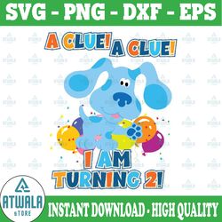 custom age a clue png, blues clues birthday boy svg, birthday boy dog cute for print and cut or sublimation printing