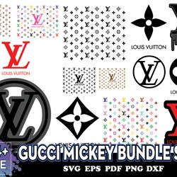 gucci mickey bundle svg, disney mickey svg, gucci logo svg, brand logo svg