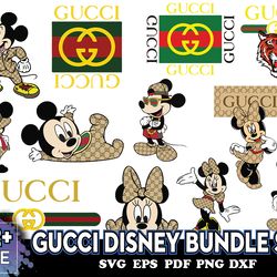 gucci disney bundle svg, gucci logo, brand logo svg