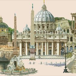 PDF Cross Stitch Digital Pattern - The City - Italy - Embroidery Counted Templates