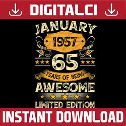65 year old vintage january 1957 65th birthday png