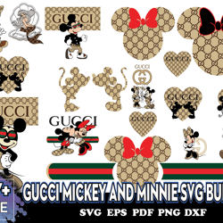 gucci mickey and minnie svg bundle, gucci mickey svg
