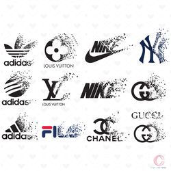 fashion brand dripping logo bundle svg, trending svg, dripping logo, adidas logo svg, louis vuitton svg