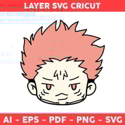 ryomen sukuna svg, sukuna chibi svg, sukuna face svg, jujutsu kaisen svg, anime character svg, anime svg -digital file