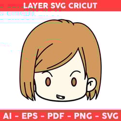 kugisaki nobara svg, nobara chibi svg, nobara face svg, jujutsu kaisen svg, anime character svg, anime svg -digitalfile
