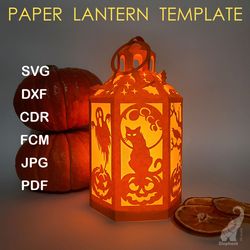 Halloween paper lantern template – SVG for Cricut, DXF, CDR, FCM, JPG, PDF cut file