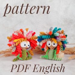 Crochet pattern for a soft toy Dandelion flower. Keychain for baby.