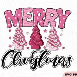 pink merry christmas cakes svg png