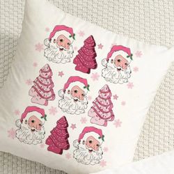 pink santa claus christmas cakes svg png