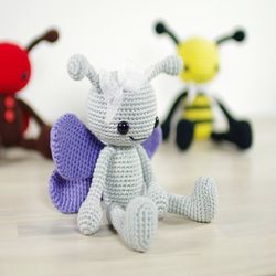 PATTERN: Bee, Butterfly and Ladybug - Long-legged insects - Amigurumi tutorial with photos