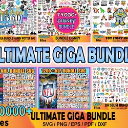 100000 ultimate giga bundle svg, disney svg, harry potter svg