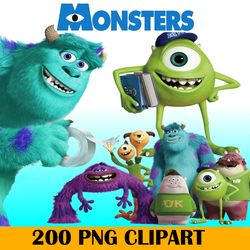 monsters inc bundle png, monsters svg, sully png, randall png bundle layered png