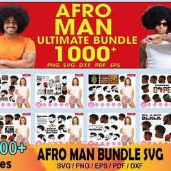 1000 afro man svg bundle, black man svg, black boy svg