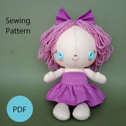 Rag Doll Sewing Pattern PDF (in 2 sizes!) With Simple Dress, Step-By-Step Tutorial