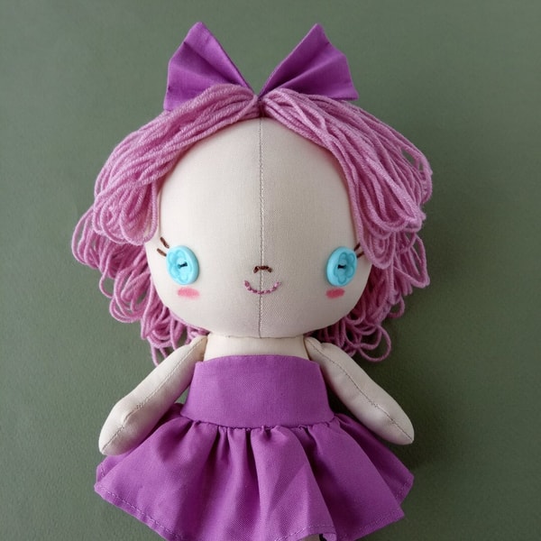 Rag Doll Sewing Pattern With Step-By-Step Tutorial - 2 sizes | Inspire ...