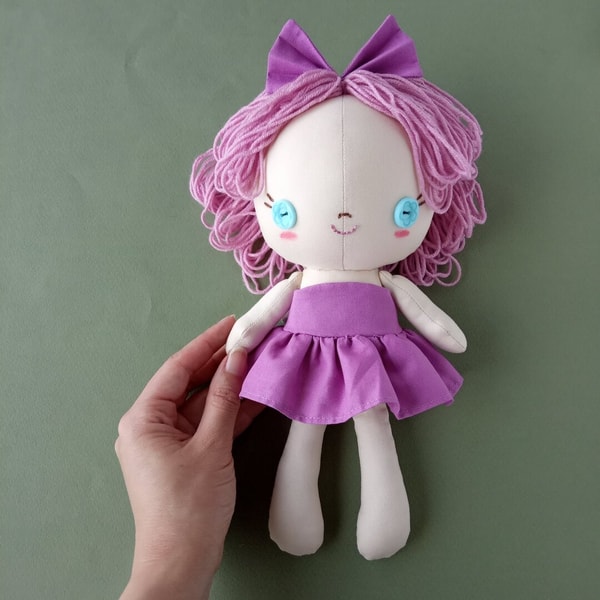 Rag Doll Sewing Pattern With Step-By-Step Tutorial - 2 sizes | Inspire ...