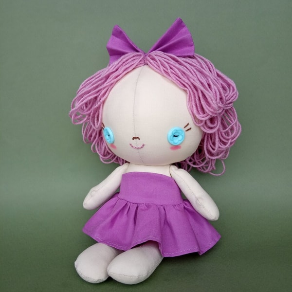 Rag Doll Sewing Pattern With Step-By-Step Tutorial - 2 sizes | Inspire ...