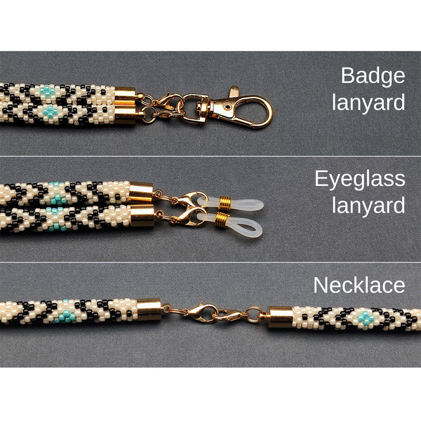 Versatile Beadwork Lanyard for Badges and Eyeglasses