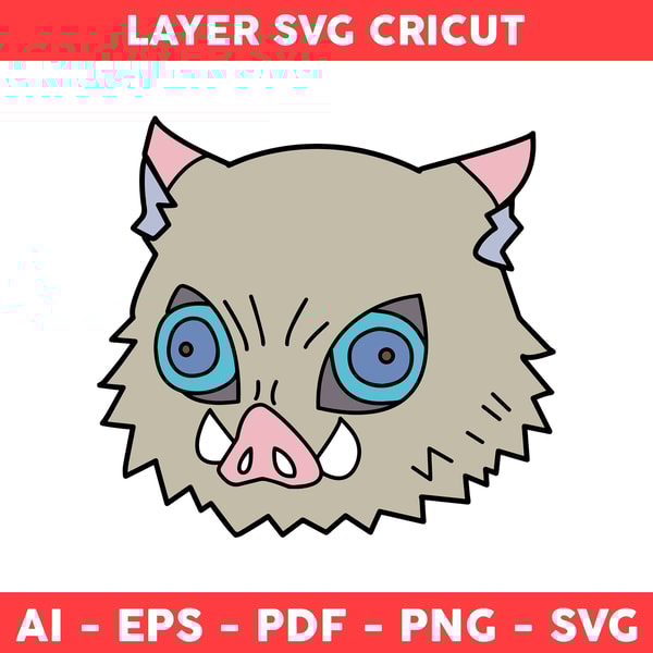 Colored Inosuke Svg, Inosuke Face Svg, Inosuke Svg, Demon Sl | Inspire ...