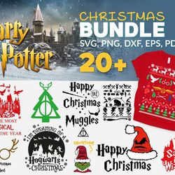 20 harry potter christmas bundle, christmas svg, harry potter