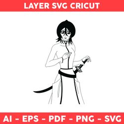 Kuchiki Rukia Svg, Rukia Bleach Svg, Bleach Character Svg, Bleach Hell Verse Svg, Anime Svg, Manga Svg - Digital File