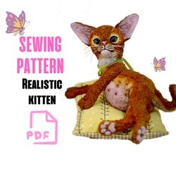 Plush Pattern Kitten - Cat sewing pattern Pattern stuffed animal - Pattern PDF- Cat Animal - Pattern Plush Cat - Cat Pat