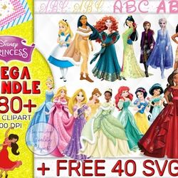 980 files disney princess png bundle, disney png, princess png