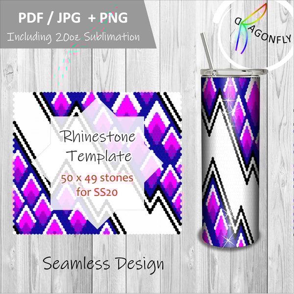 SS20 Rhinestone Tumbler Template / Diamond Pattern / custom - Inspire ...